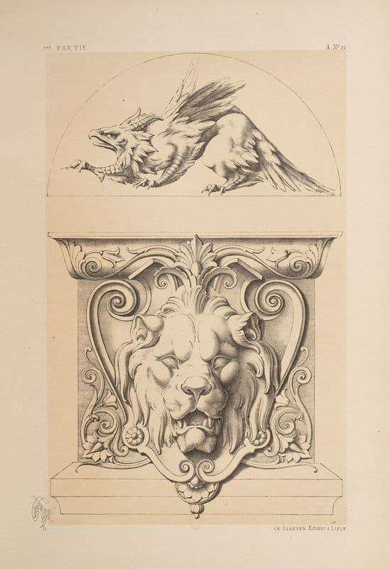 Mascaron et chimère as a canvas print