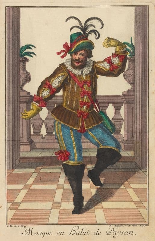 Masque en habit de paysan (1700-1799) as a canvas print