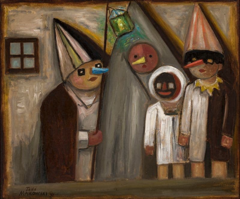Masquerade in the dark as a canvas print