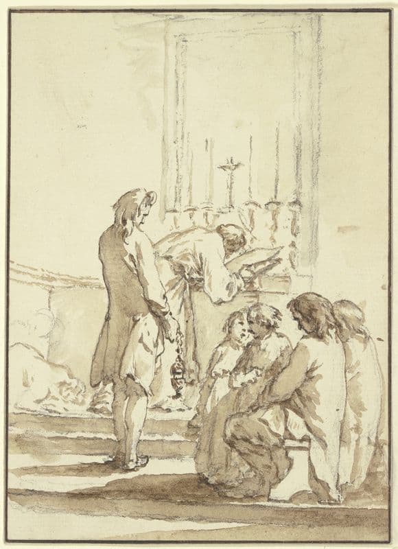 Mass reading priest as a canvas print