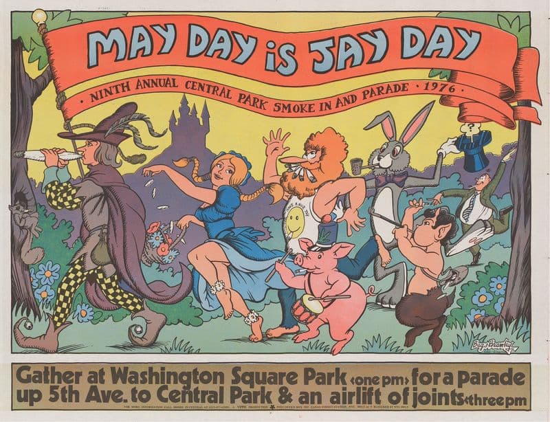 May day is jay day – ninth annual Central Park smoke in as a canvas print