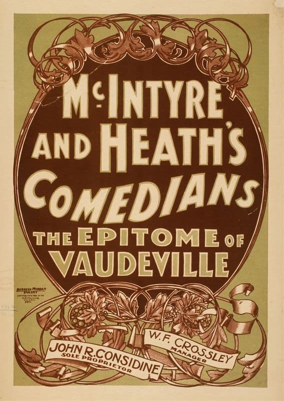 McIntyre and Heath’s Comedians the epitome of vaudeville as a canvas print