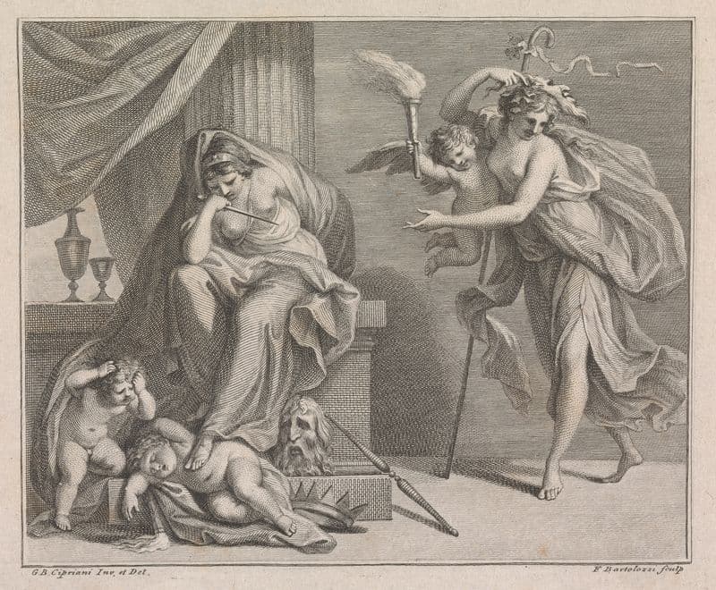 Medea looking at her two Children, one of whom she has Murdered with a Dagger as a canvas print