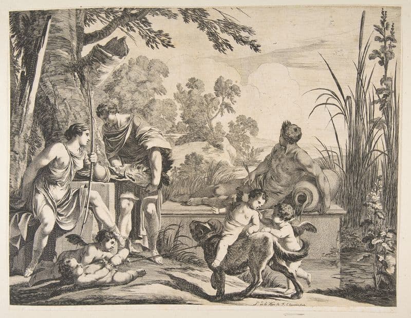 Meleager and Atalanta (After Laurent de La Hyre) as a canvas print