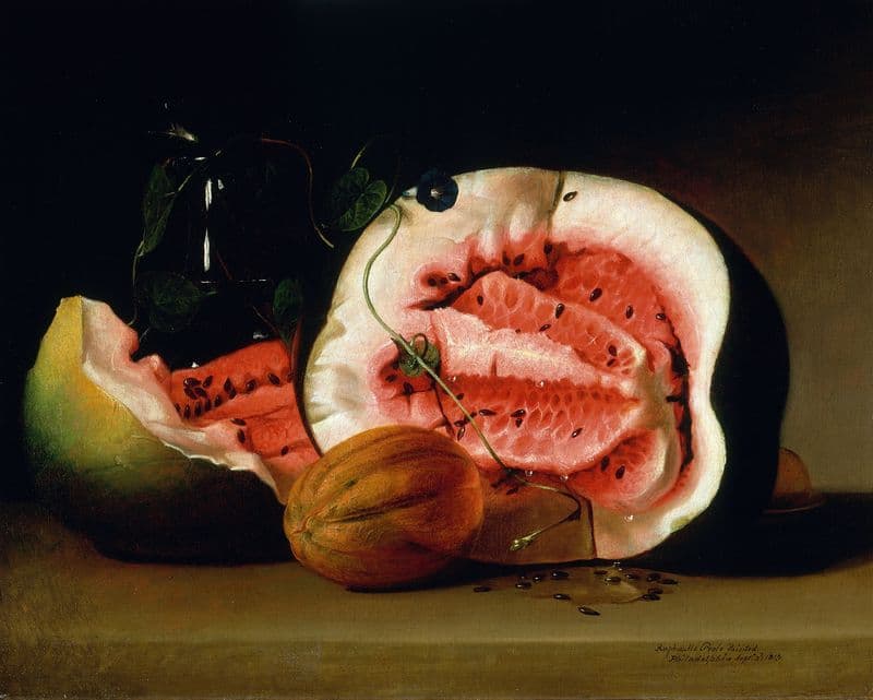 Melons and Morning Glories as a canvas print