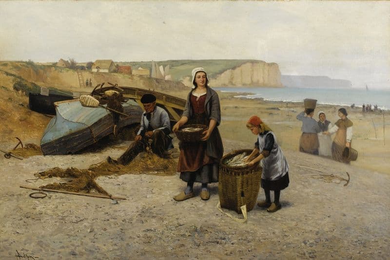 Mending Nets as a canvas print