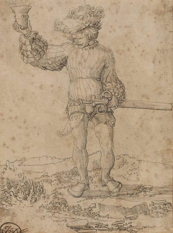 Mercenary Soldier in a Landscape as a canvas print