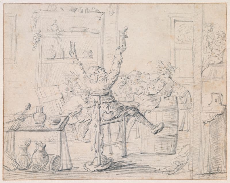 Merrymaking in a Tavern as a canvas print