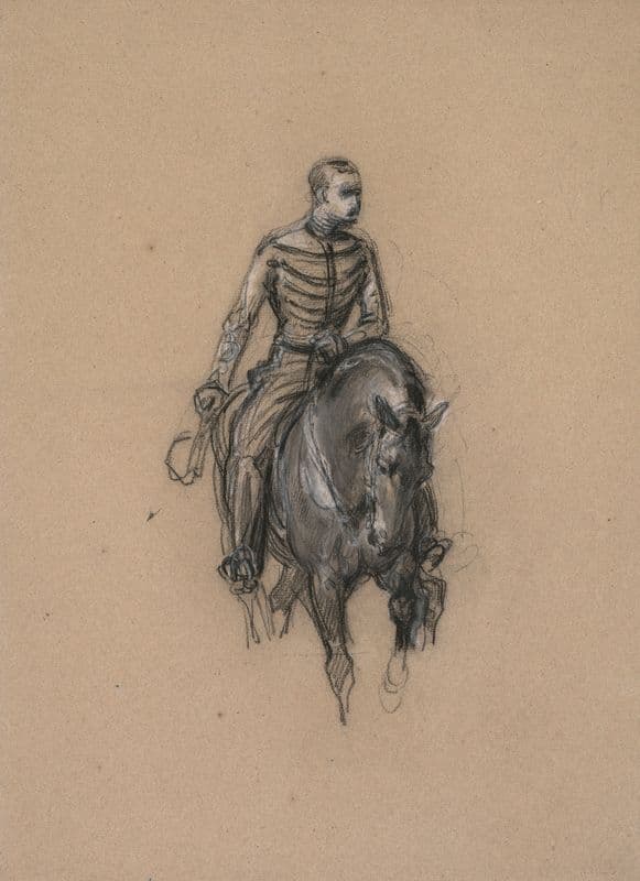 Militaire a cheval (Soldier on Horseback) (c. 1860) as a canvas print