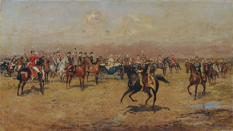 Militärparade vor Kaiser Franz Joseph I. as a canvas print
