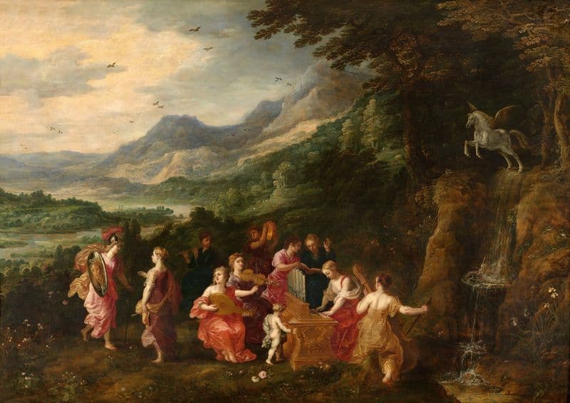Minerva Visits the Muses as a canvas print