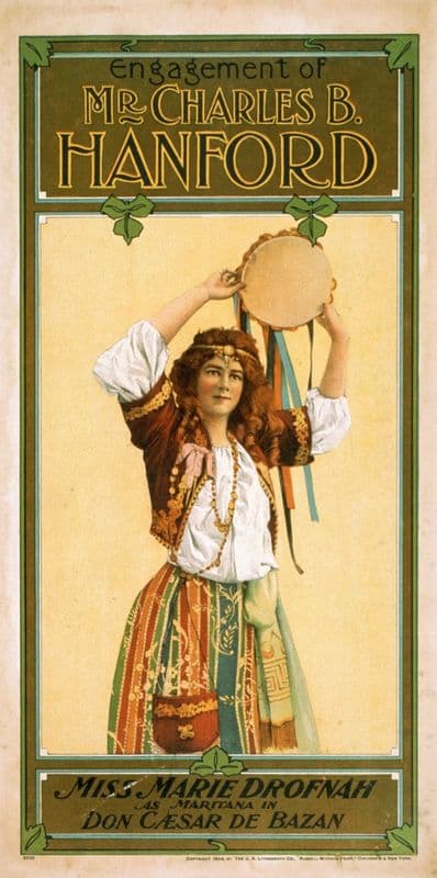 Miss Marie Drofnah as Mariatana in Don Caesar de Bazan as a canvas print