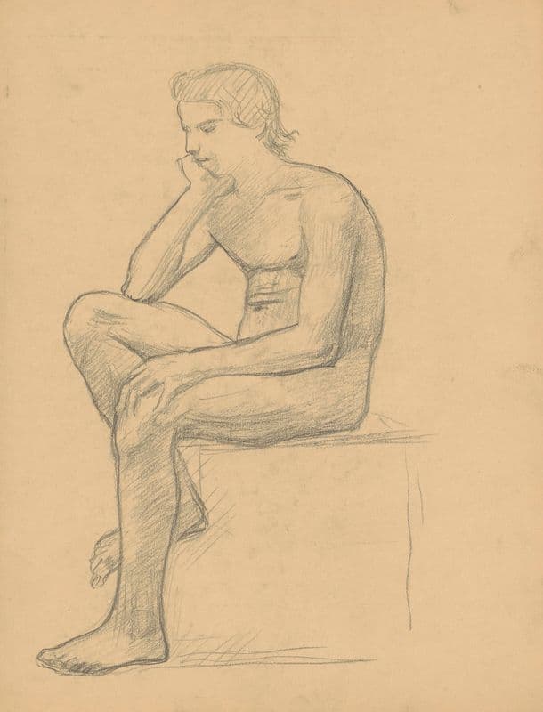 Młody chłopiec siedzący profilem w lewo (1908 - 1910) as a canvas print