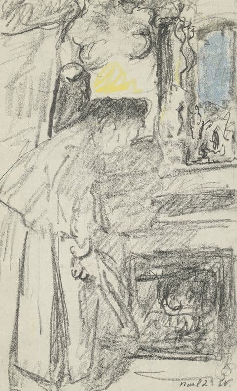 Mme Vuillard auprès de la cheminée, rue de Calais as a canvas print