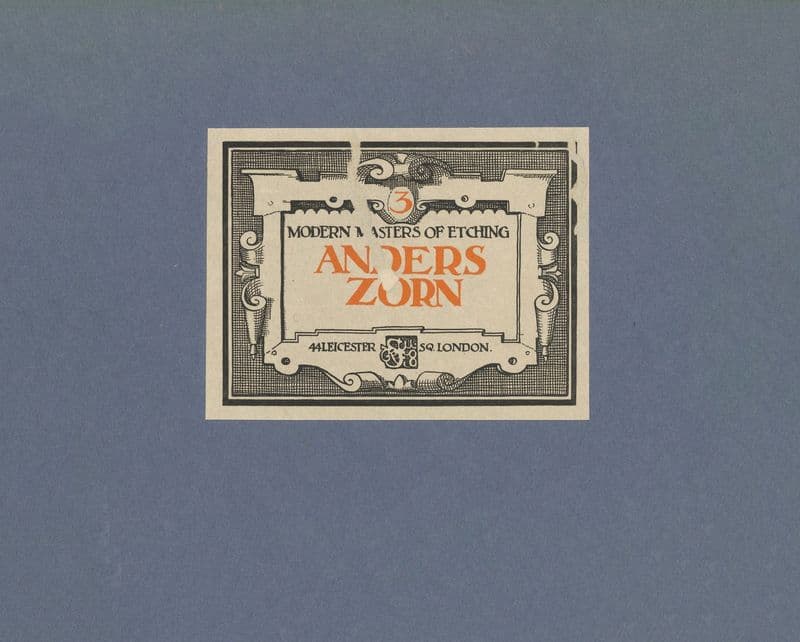 Modern Masters of Etching – Anders Zorn – cover (19th century) as a canvas print