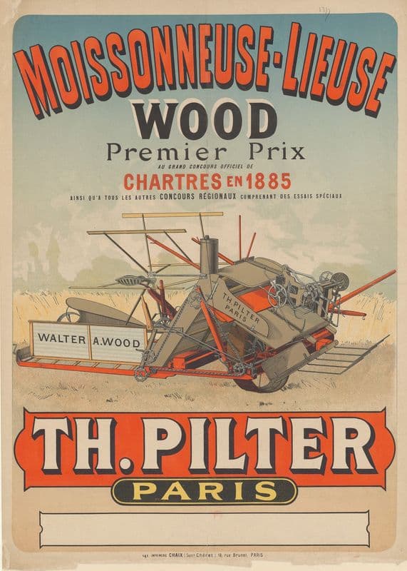 Moissonneuse-lieuse Wood … Th. Pilter, Paris as a canvas print