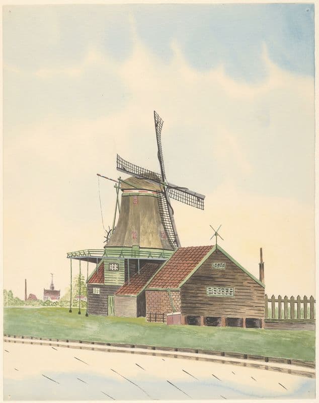 molens; Kover-molen, Oostzaandam (1930-1940) as a canvas print