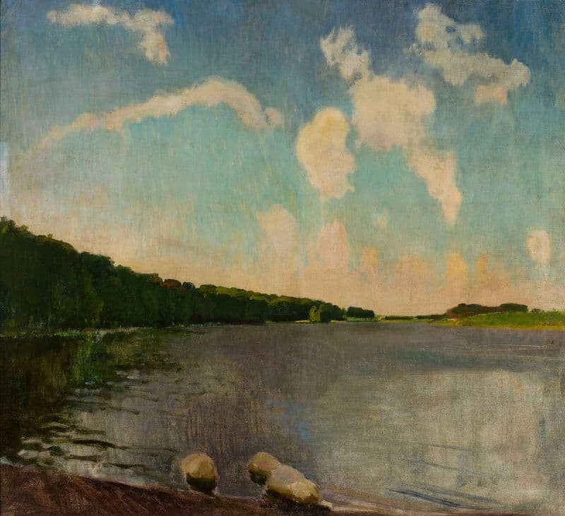 Monastery lake in Kartuzy (between 1920 and 1921) as a canvas print