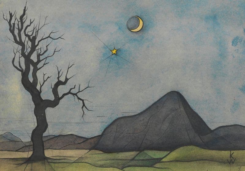 Mond und Venus as a canvas print
