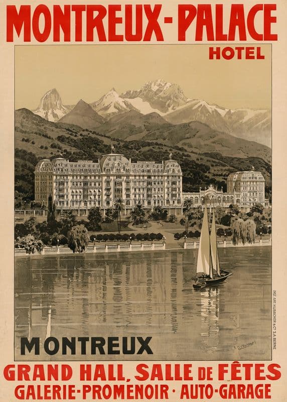 Montreux-Palace Hotel as a canvas print