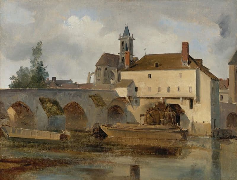 Moret Sur Loing, Le Pont Et L’eglise as a canvas print