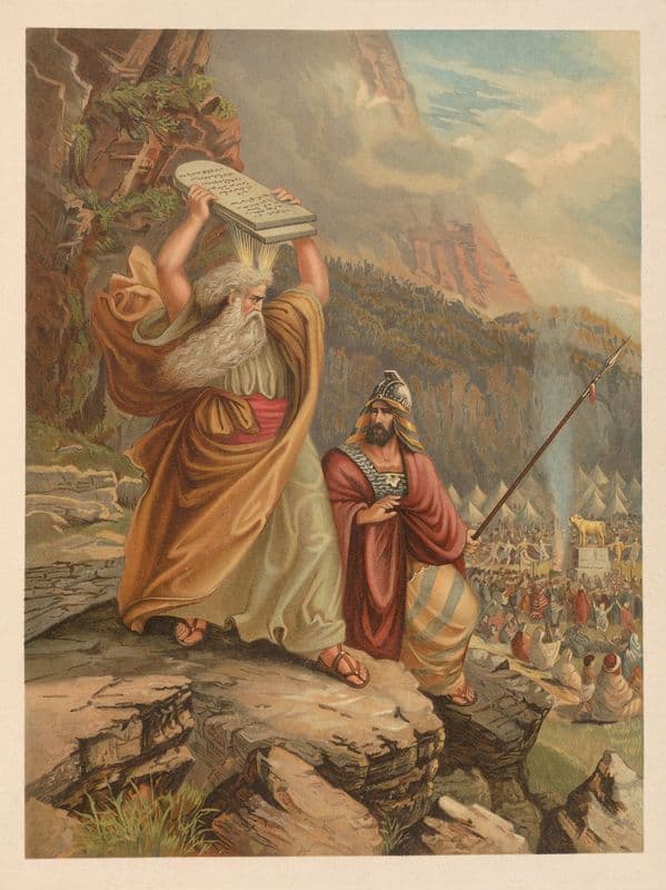 Moses breaks the tablets of the commandments as a canvas print