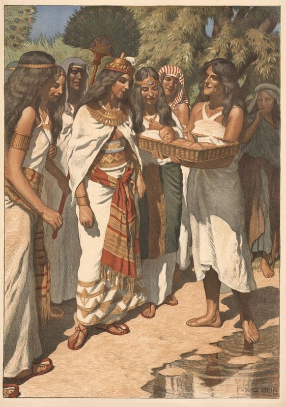 Moses rescued by Pharaoh’s daughter as a canvas print