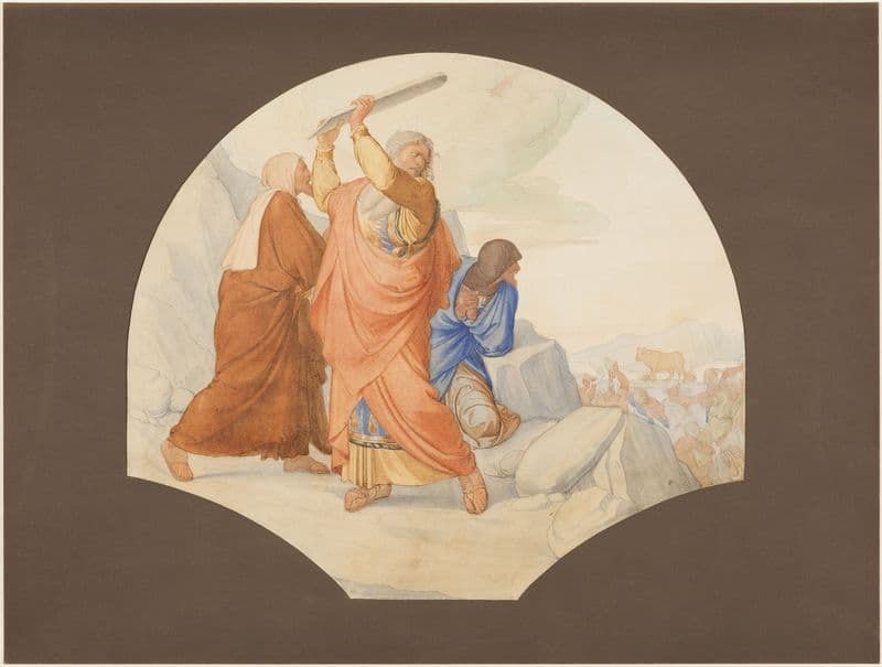 Moses zerschlägt die Gesetzestafeln – Selig, die hungern und dürsten nach der Gerechtigkeit (1837-1838) as a canvas print