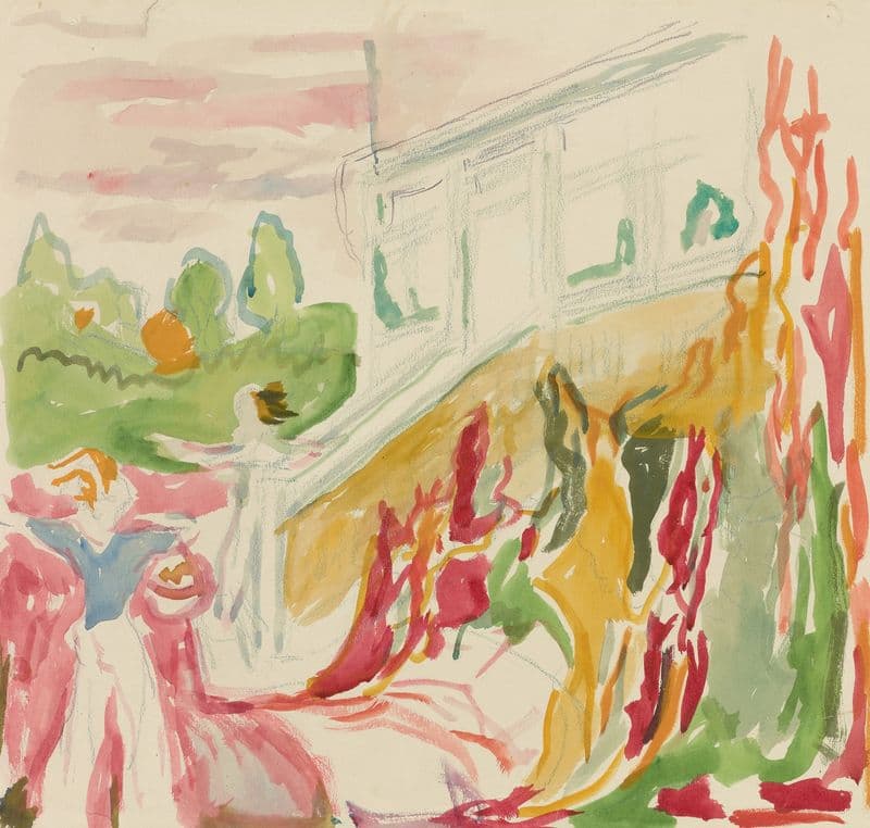 Møte ved veranda as a canvas print