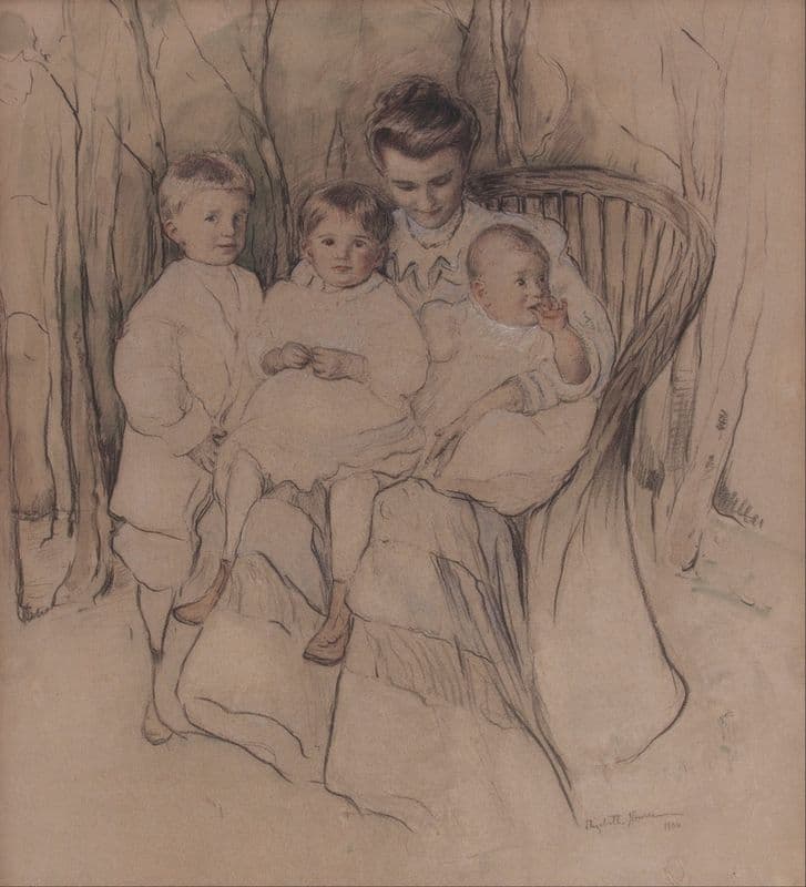 Mother and Three Children as a canvas print