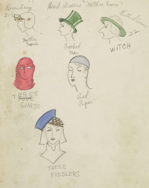Mother Goose Goes to Town: Head Dresses (1934-1943) as a canvas print