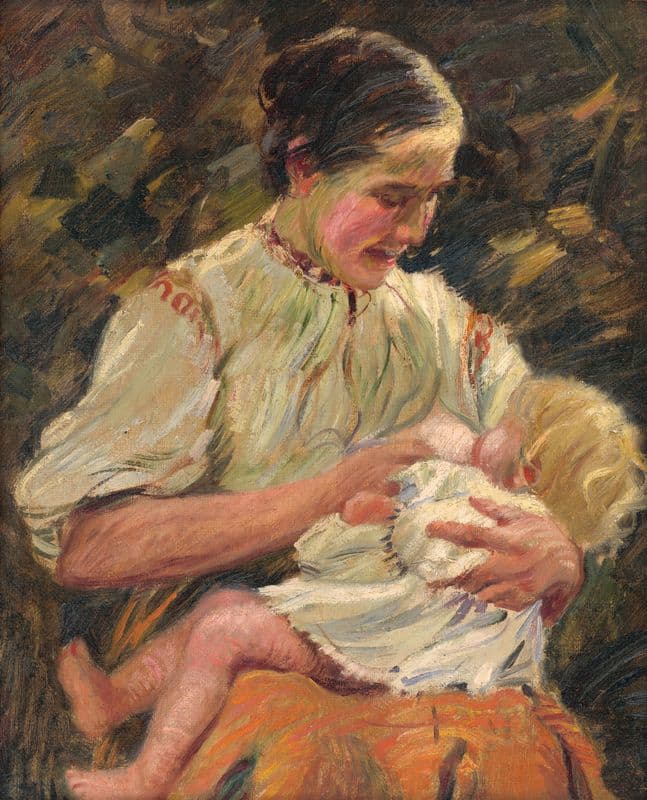 Mother Nursing as a canvas print