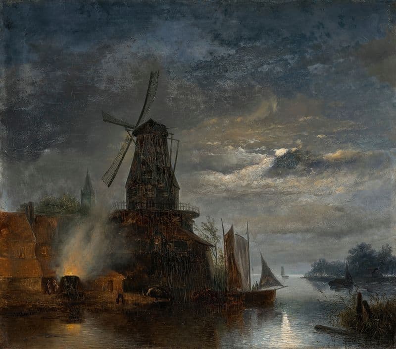 Moulin et scierie, Hollande as a canvas print