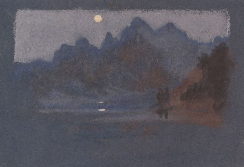 Mountains in Moonlight as a canvas print