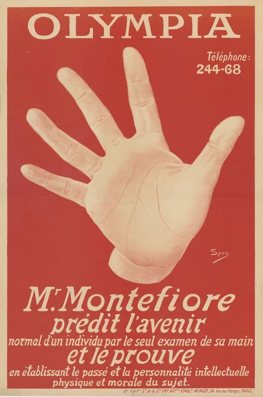 Mr Montefiore prédit l’avenir normal d’un individu par le seul examen de sa main as a canvas print