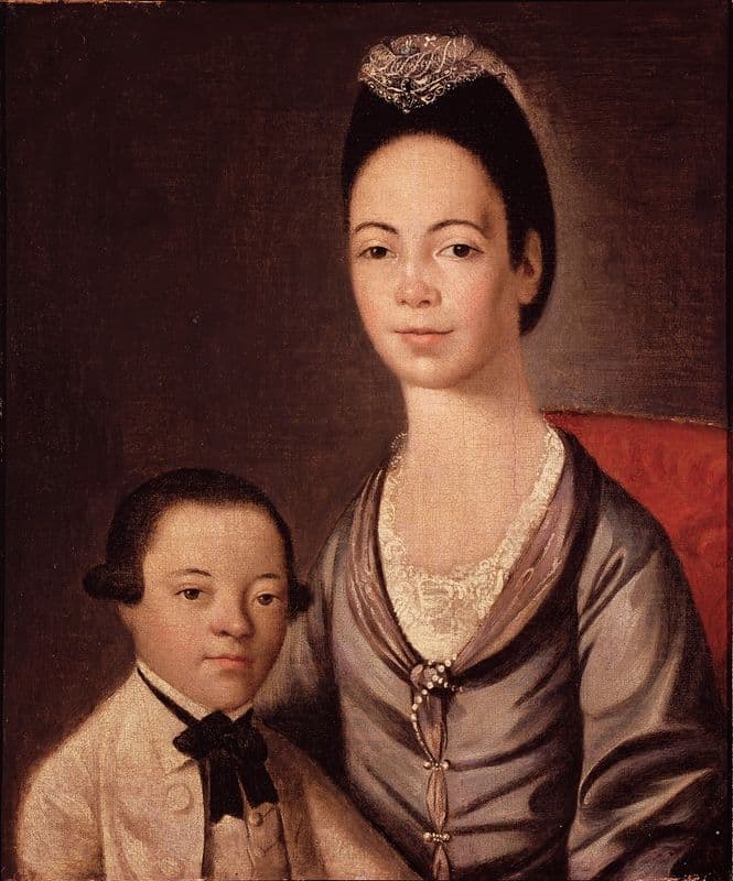 Mrs. Aaron Lopez and Her Son Joshua (between 1772 and 1773) as a canvas print