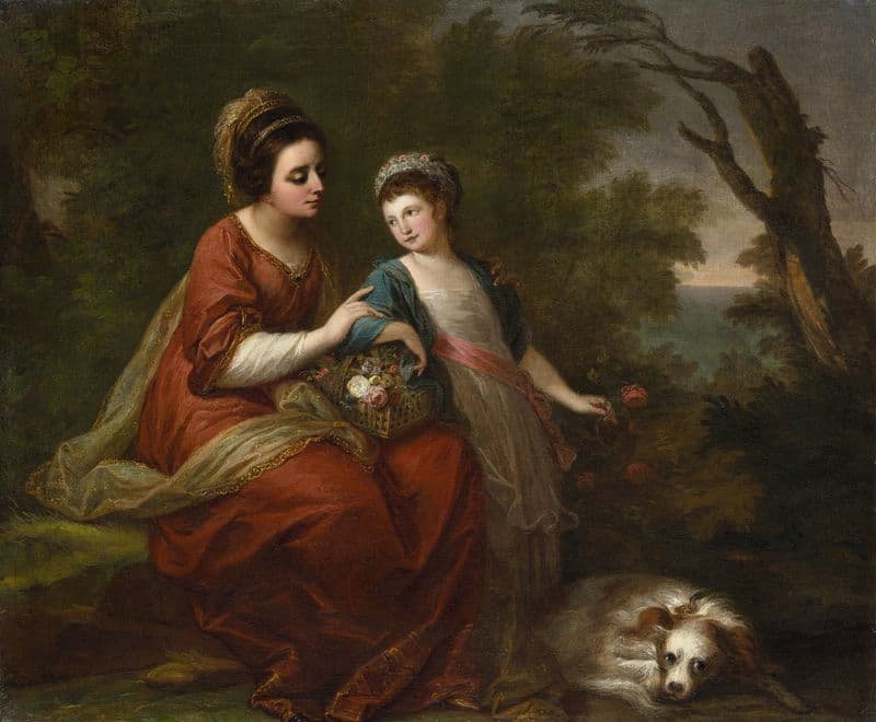 Mrs. Hugh Morgan and Her Daughter (c. 1771) as a canvas print