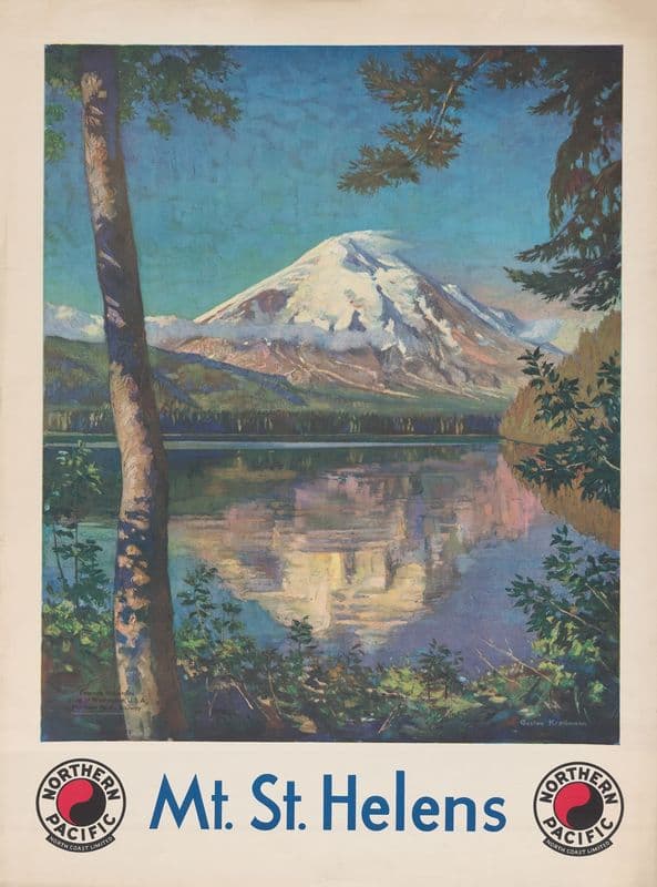 Mt. St. Helens Northern Pacific North Coast Limited as a canvas print