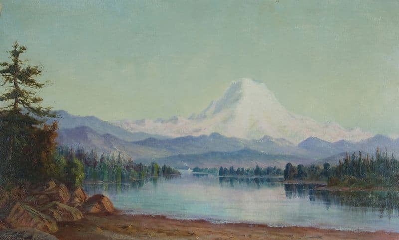 Mt. Tacoma from Lake Washington as a canvas print