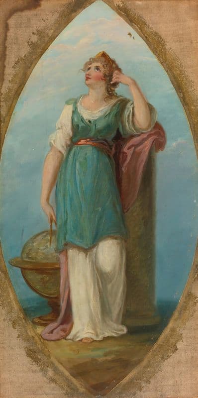 Muse with a globe as a canvas print