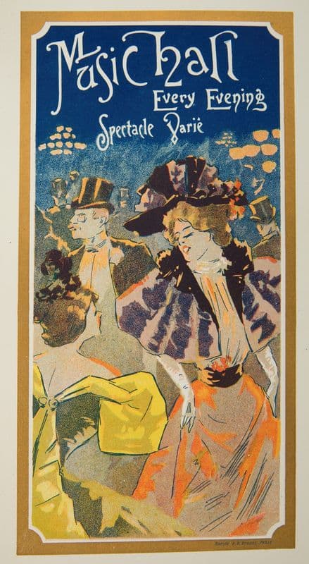 Music hall, Every Evening as a canvas print