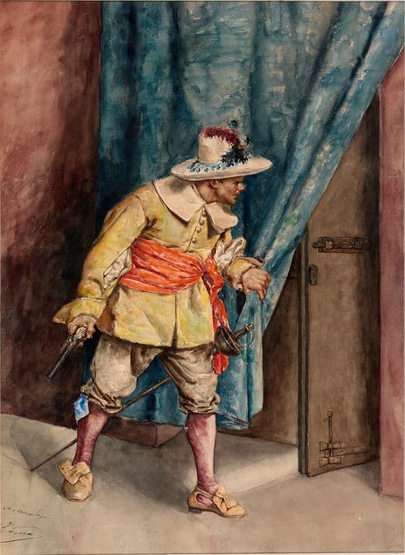 Musketeer on Guard as a canvas print