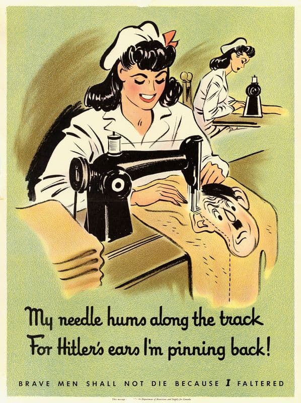 My Needle Hums Along the Track For Hitler’s Ears I’m Pinning Back! as a canvas print