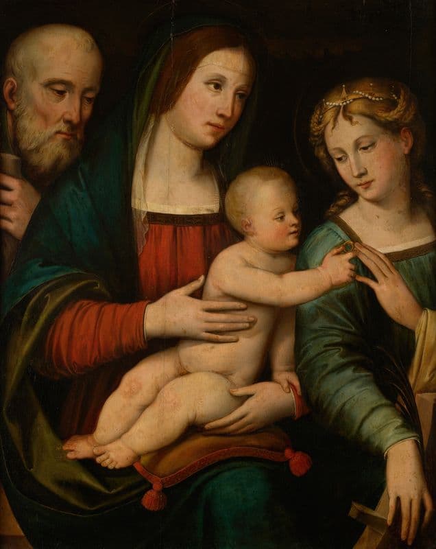 Mystic Marriage of St Catherine of Alexandria as a canvas print