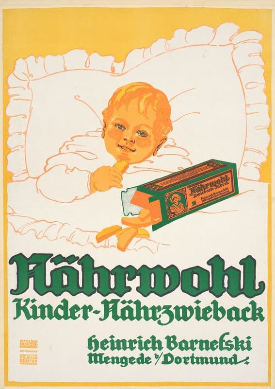 Nährwohl, Kinder-Nährzwieback, Heinrich Barnefski (c. 1910 - c. 1915) as a canvas print