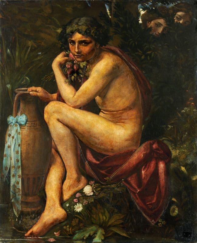 Narciss Eavesdropped on by Nymphs as a canvas print