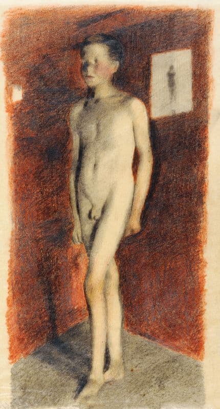 Naturalistischer Knabenakt (1922-26) as a canvas print