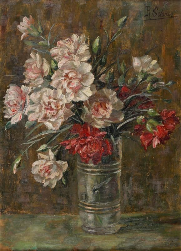 Nelken in einer Vase as a canvas print