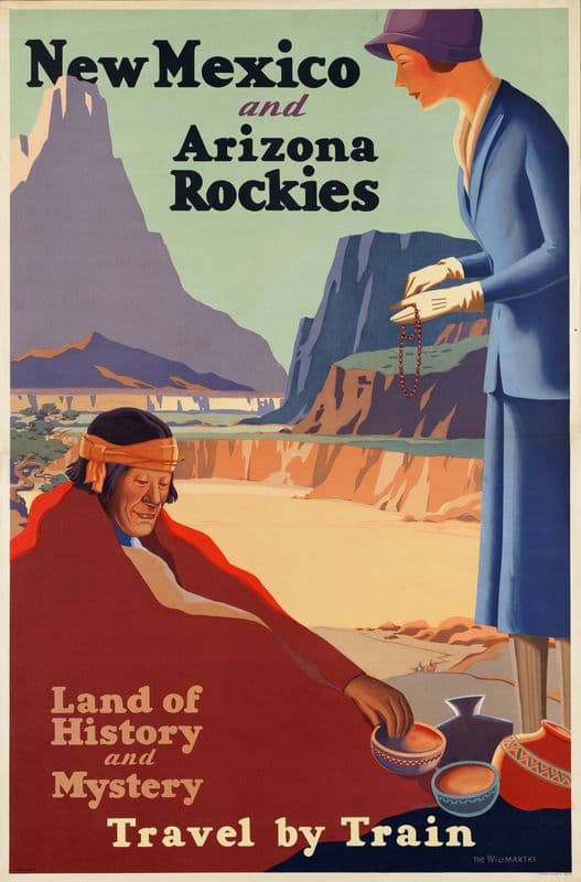 New Mexico and Arizona rockies. Land of history and mystery. Travel by train as a canvas print