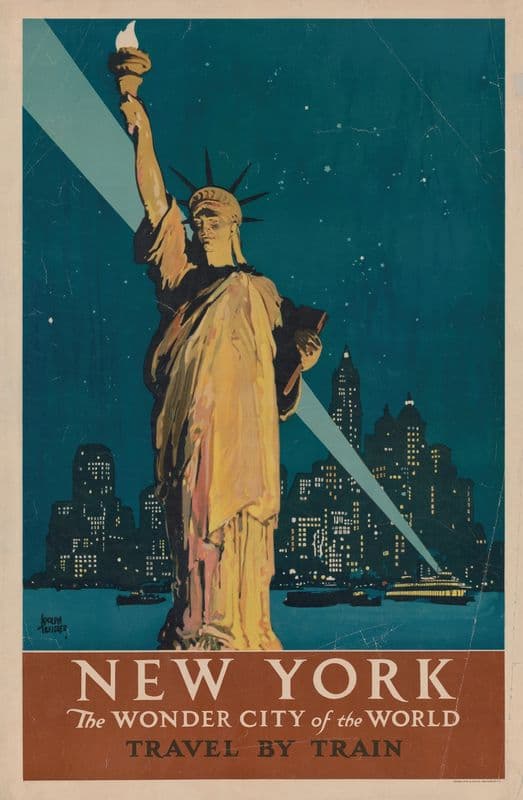 New York, the wonder city of the world Travel by train as a canvas print